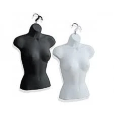 New Female Torso Mannequin Forms Black + White 2 pcs