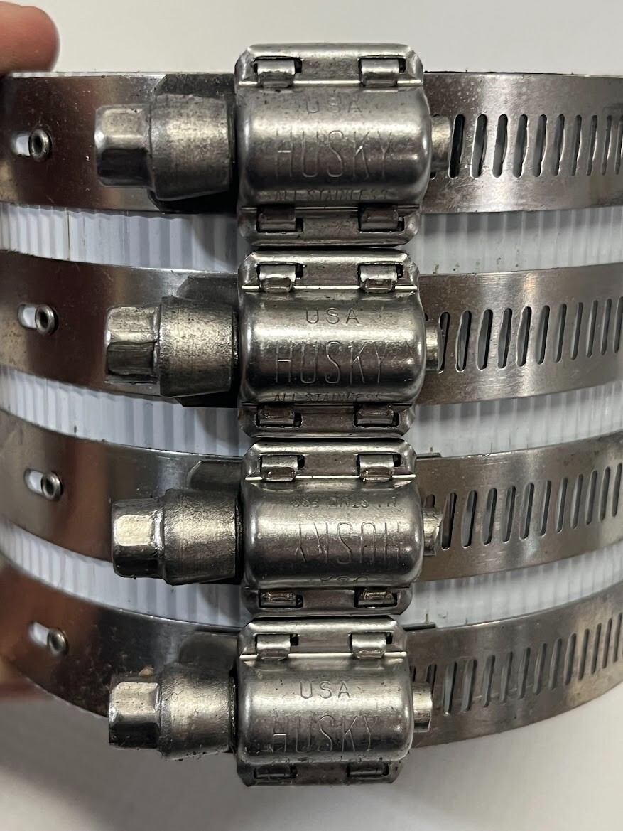 (LOT OF 10) Husky Anaco HD 3” No Hub Couplings Part 2008 White