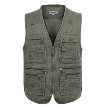 Men's Travel Vest Photography Reporter vest Concealed Carry Vest Fishing Vest