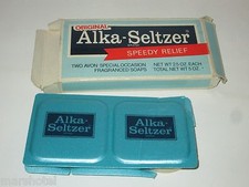 AVON PRODUCT VINTAGE ALKA SELTZER PLOP PLOP FIZZ FIZZ SOAPS SET/2 IN DAMAGED BOX