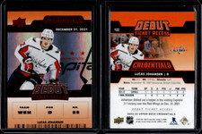 2022-23 Upper Deck Credentials Debut Ticket Access Orange Lucas Johansen /149