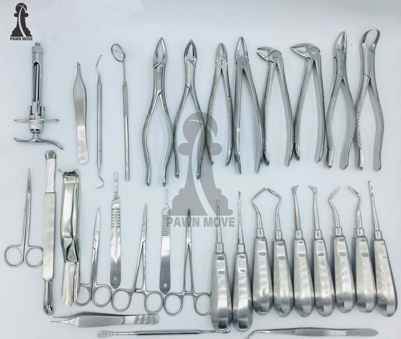 Set of 32 Pieces Oral Dental Extraction Surgery Extracting Forceps Complete Kit