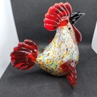 Hand Blown Confetti Glass Rooster/chicken
