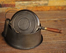 Wapak Cast Iron #8 Waffle Iron with Cylinder Hinge High Base
