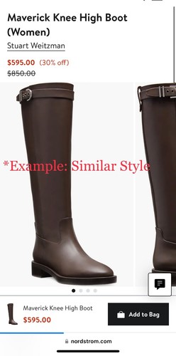 Stuart Weitzman Luxury Leather Boots High Calf to Knee Mahogany Women's US 7.5 - Picture 9 of 9