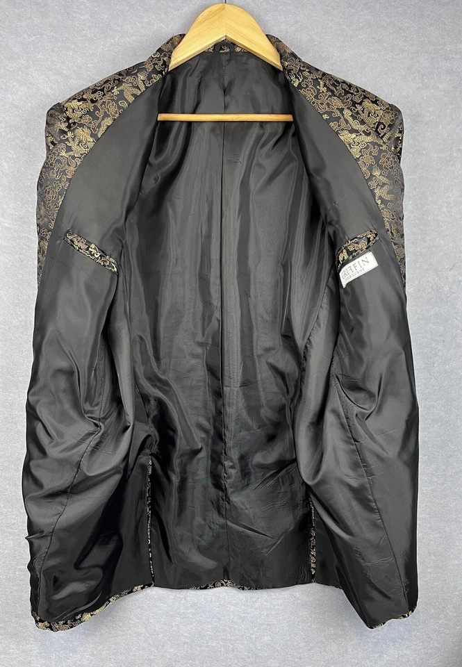 Chaqueta Blazer Griffin Melbourne Para Hombre Diseño Personalizado Talla Mediana Patrón Dragón Foto 3 de 4