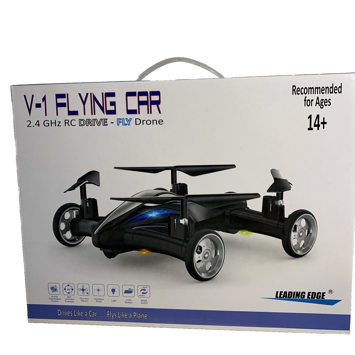 Leading Edge RC V-1 Flying Car Red Drone Ghz