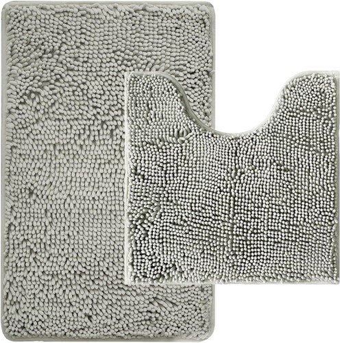 Chenille Bath Rug Set 2-Piece - Absorbent Non-Slip Mats Soft Bathroom Decor - 第 6/239 張圖片