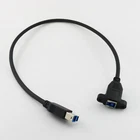 1pcs USB 3.0 Type B Male to USB 3.0 Female Jack Panel Mount Extension Cable 50cm