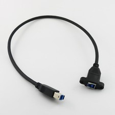 1pcs USB 3.0 Type B Male to USB 3.0 Female Jack Panel Mount Extension Cable 50cm