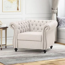 Chesterfield Tufted Club Chair with Nailhead Trim