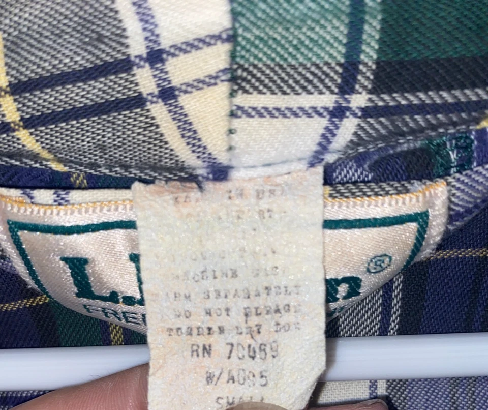 Vintage años 80 L.L. Bata ligera de franela con cinturón a cuadros escoceses talla S Bean para mujer Foto 3 de 4