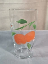 Vintage Hand Painted Orange Blossom Juice Glass Tumbler Cup Pitcher 1950s