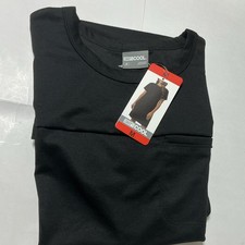 32° COOL Women M Black T-Shirt Dress Short Sleeve Crew Neck Knee Solid