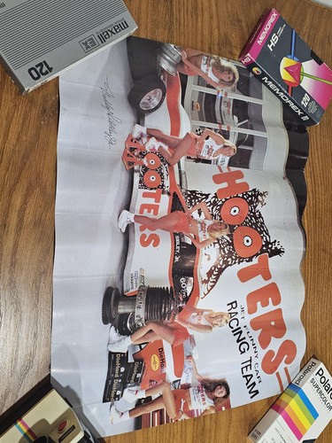 Vintage Hooters Jet Funny Car Racing Team Poster Advertising Sign Multi Color