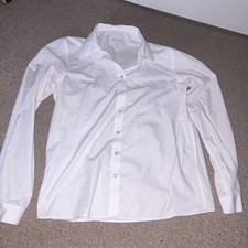 School by George Girls White Long Sleeve Button-Up Uniform Shirt 17-18 Years