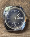 Vintage 1970s Timex Automatic Mechanical Mens Watch 47952 03376 Blue Dial Works