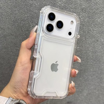 3in1 Heavy Duty Armor Case für iPhone 17 16 15 Pro Max Air | Transparent