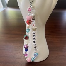 Cell Phone Beaded Strap - I Love Jesus US Seller-fast Shipping