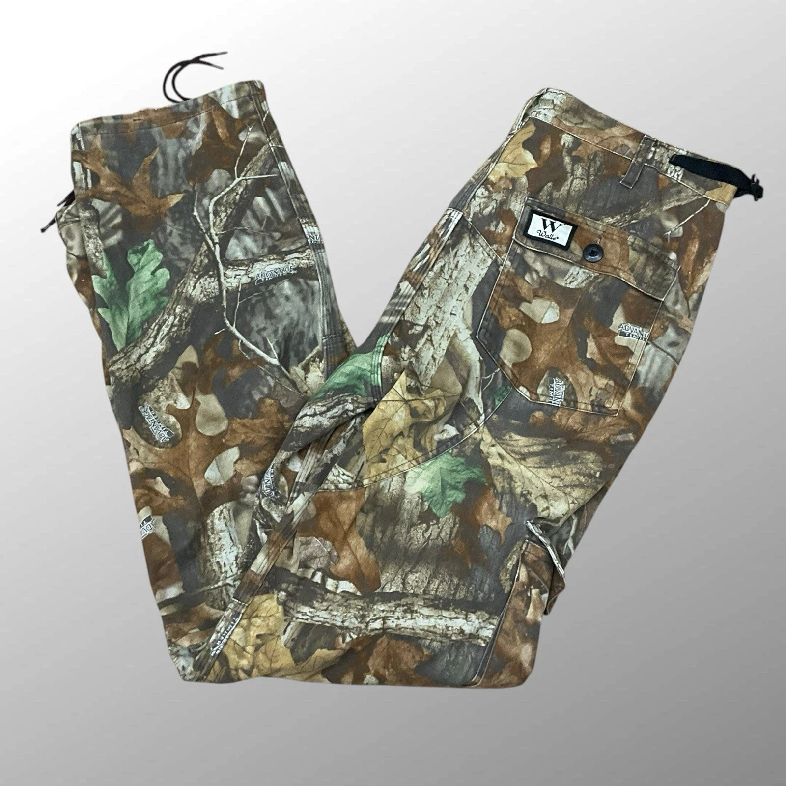 Vintage Walls Pants Mens 36x33 Camouflage Camo Cargo Adjustable Waist Hunting