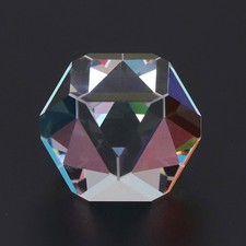 Color Cube Prism 9.8x9.8x9.8in RGB Dispersion Color Crystal Faceted Optical