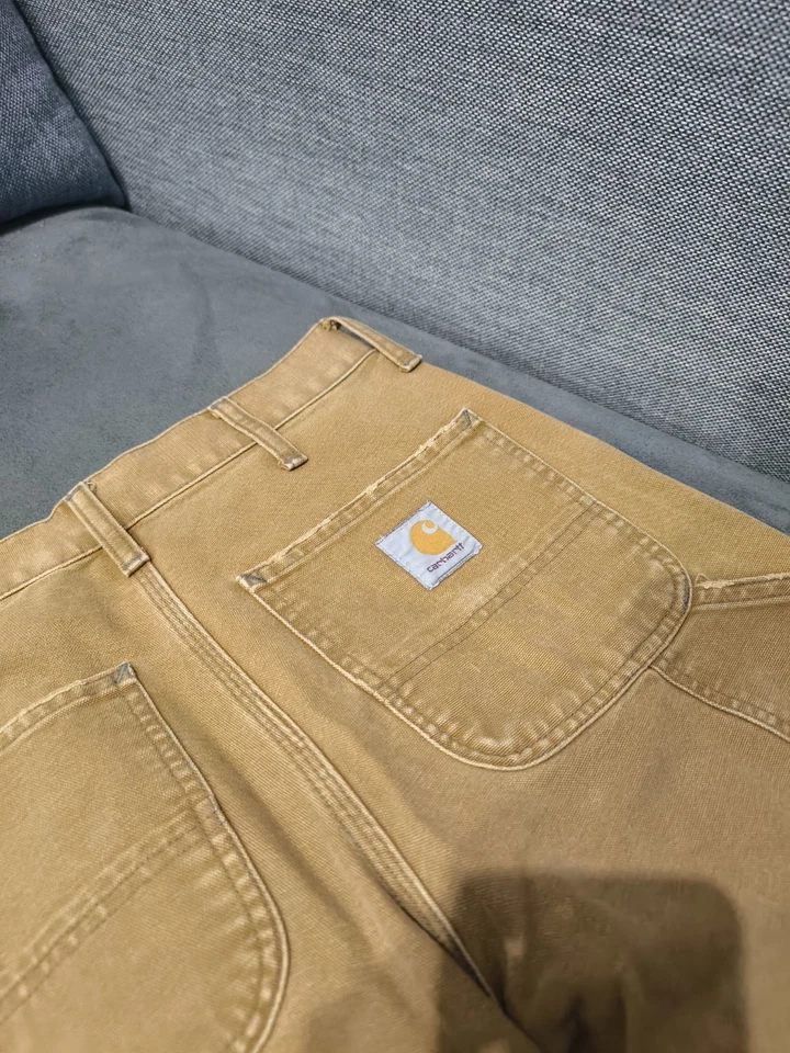 (28x32) Vintage Carhartt Single Knee Carpenter Pant Beige Work Pants - Image 3 of 4