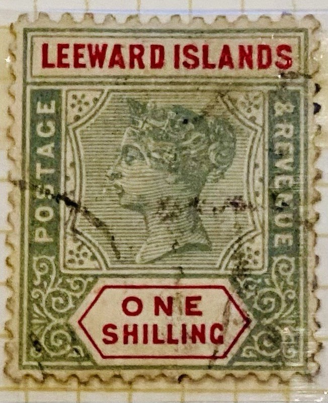 Leeward Islands Stamps # 7 - 1 Shilling Mogh