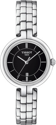 Tissot Damen Flamingo schwarzes Zifferblatt Damenuhr T094.210.11.151.01