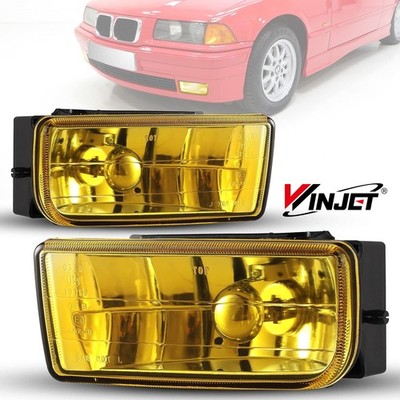 1 Pair Fog Lights For 1992-1999 BMW 318is/318i w/ E36 Yellow Glass Lens