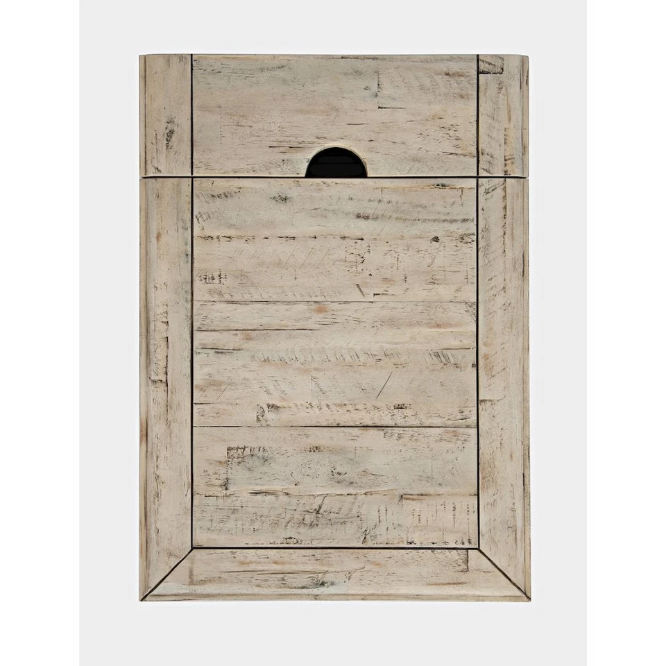 Rustic Shores Distressed Acacia USB Charging Chairside End Table - Image 4 of 4