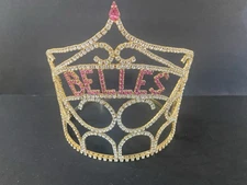 Vintage Large Rhinestone Metal Tiara Crown America’s Theme Pageant Celebration