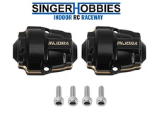 INJORA ASC32-07BK Redcat Ascent-32 Brass Differential Covers Black (2) 2.6g Each