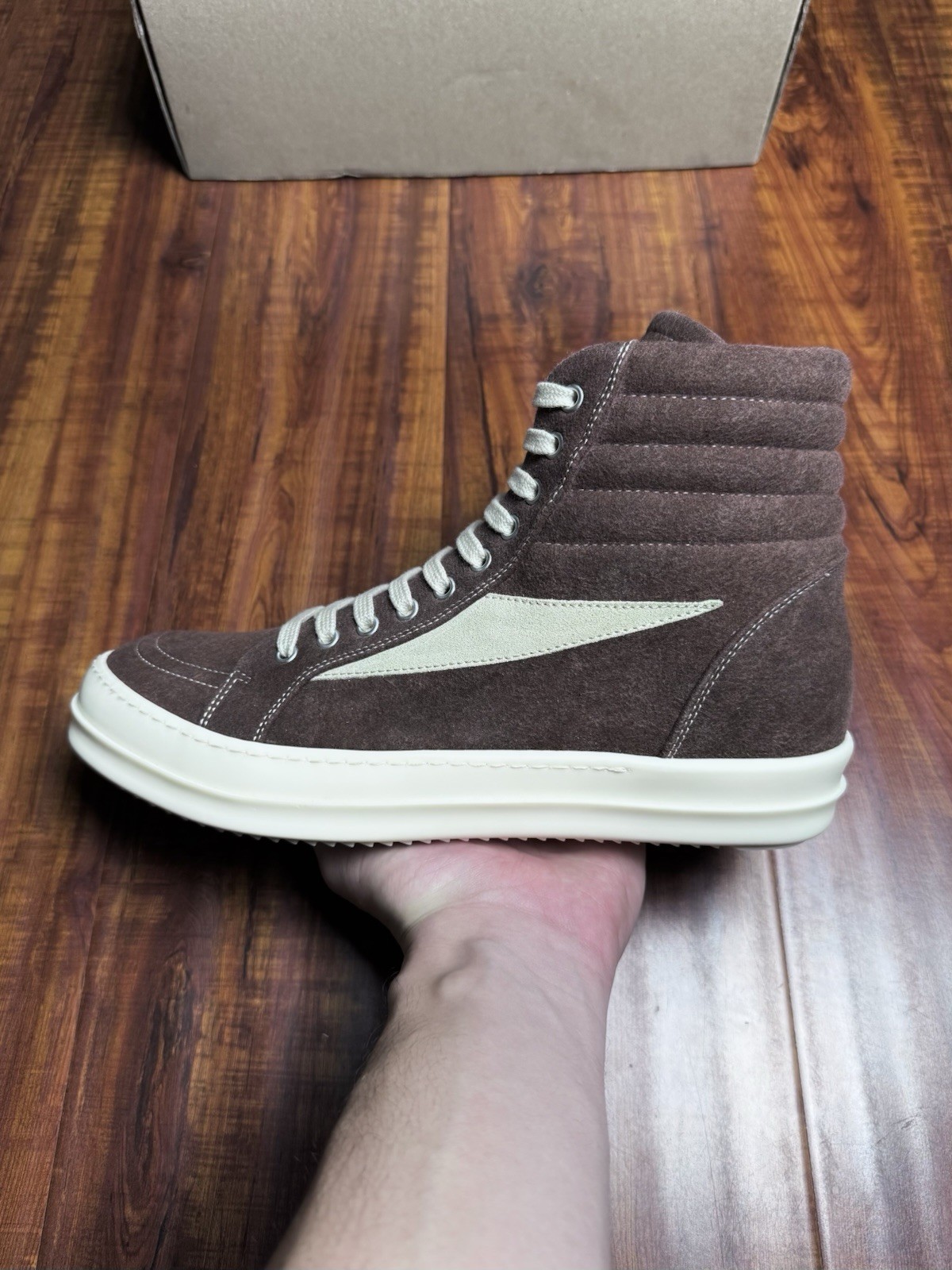Rick Owens DRKSHDW Vintage Brown Dark Dust Milk Mens Sneakers - Size 43RO 10US image 2