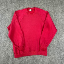 Vintage Jerzees by Russell Red Raglan Sweatshirt Made in USA Mens XL 46
