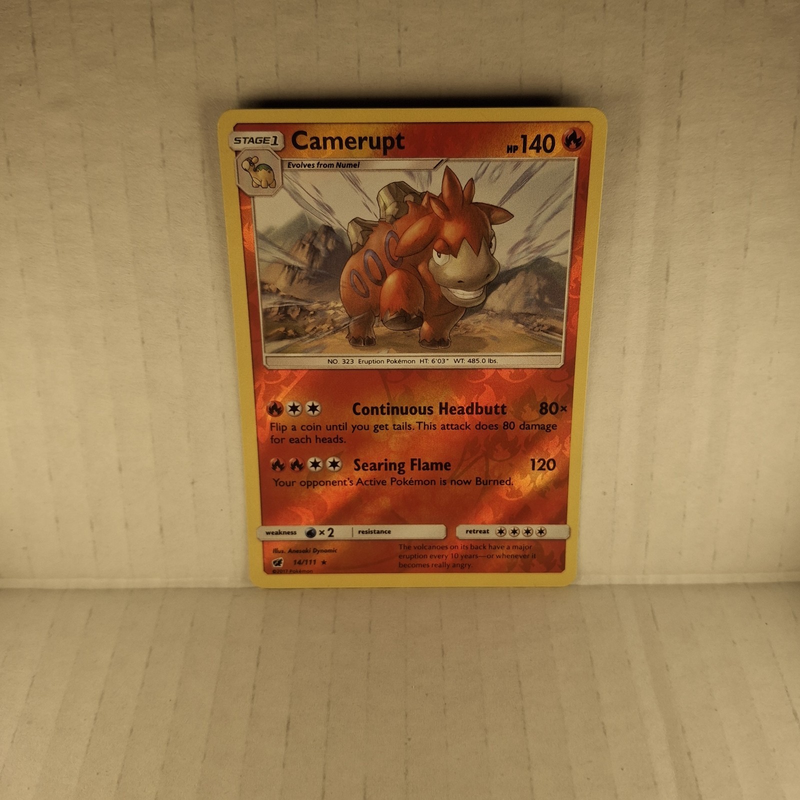 Camerupt 14/111 REVERSE HOLO SM Crimson Invasion NM Near Mint Fast Shipping