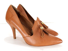 Corso Como Amaya Heels size 9 Pointed Toe Cognac Tassels Patent Leather pumps