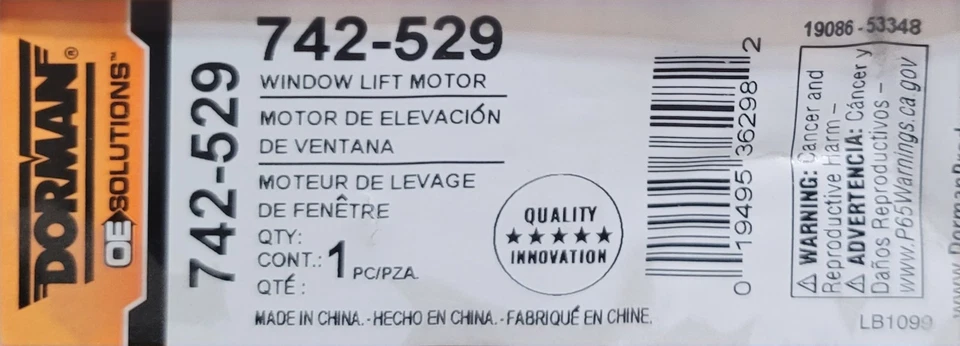 Motor ventana eléctrica DORMAN NISSAN PATHFINDER 2005-2012 parte delantera izquierda 742-529 Foto 2 de 3