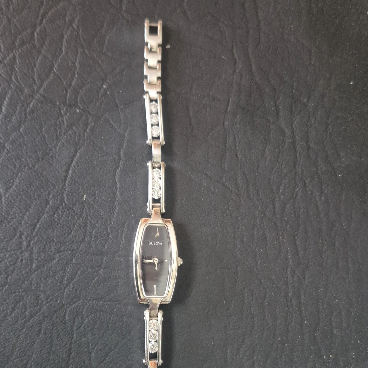 Bulova Women\'s Quartz Tonneau Black Dial Silver Metal Bracelet Wristwatch Bulova Women Tonneau/Barrel Wristwatches for sale | eBay main image 4