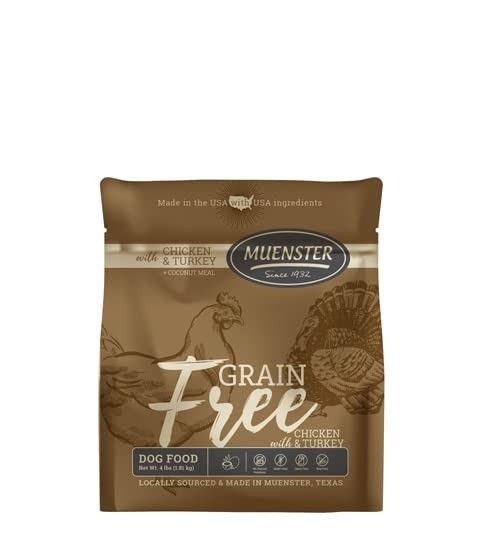 Grain Free Chicken & Turkey Dry Dog Food, 4lb - Gluten-Free,