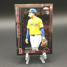 2025 Topps Chrome Update Marcelo Mayer Card #USC117 RC Rookie Debut Red Sox 3B. rookie card picture
