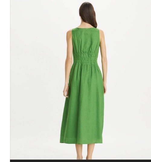 tory burch green linen dress NWT Midi 6 Black-Tie