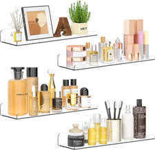 Floating Shelves for Wall Decor, 15" Extra Clear Wall Shelves for Bedroom, Livin