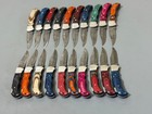 LOT of 20pcs Damascus Steel Folding knife, Pocket Knives W Leather Sheath MB-27 — photo 6