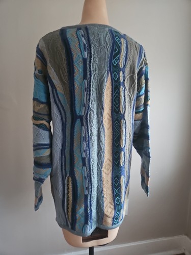 Vintage Coogie Style Blue Green Pullover Sweater Purely Australian Wool - Picture 6 of 12