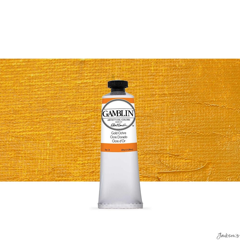Gamblin Artists Oil Paint Alkali Refined Linseed Oil 37ml Gold Ochre Colour