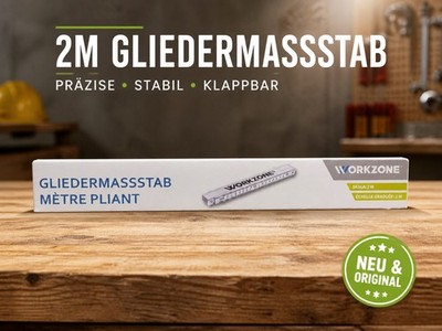 WORKZONE 2m Gliedermaßstab Zollstock Meterstab klappbar präzise stabil NEU