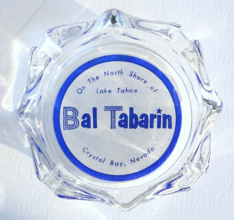 Vintage 1950s Glass Advertising Ashtray Bal Tabarin Casino Hotel Crystal Bay NV