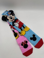 Disney Mickey & Minnie Mouse Knee High Socks Age 6-99 Fun Ears Pink & Blue READ
