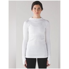 Lululemon Rest Less Hoodie Heathered White Thumb Holes