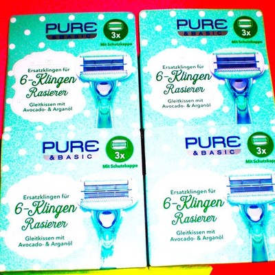 PURE Ersatzklingen 12 Stk für 6-Klingen Rasierer